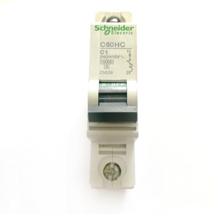Schneider Electric C60HC 25639 C1 1A 1 Amp MCB Circuit Breaker Type C